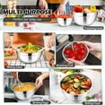 thumbnail image 4 of Walchoice Mixing Bowls Set of 7, Stainless Steel Prep Bowls with Airtight Clear Lids, Metal Nesting Salad Bowls for Cooking Serving Storing, Dishwasher Safe, 4.6/ 3.5/ 2.6/ 2/ 1.5/ 1/ 0.7 QT - Black, 4 of 7