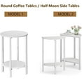thumbnail image 5 of Round Accent Table Set - Modern Half-Moon Design for Living Room - White, 5 of 9
