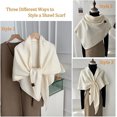 thumbnail image 3 of Women's Solid Color Scarf, 74.8x50.4in Dark Gray Pashmina Wraps for Women, Cashmere Wrap Knitted Shawl Shoulder Top Sweater Shawl Scarf, 3 of 6