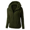 thumbnail image 2 of Womens Zip Up Hoodies Lightweight Fleece Lined Fall Winter Coats Comfy Warm Plus Size Jackets With Pockets, 2 of 5
