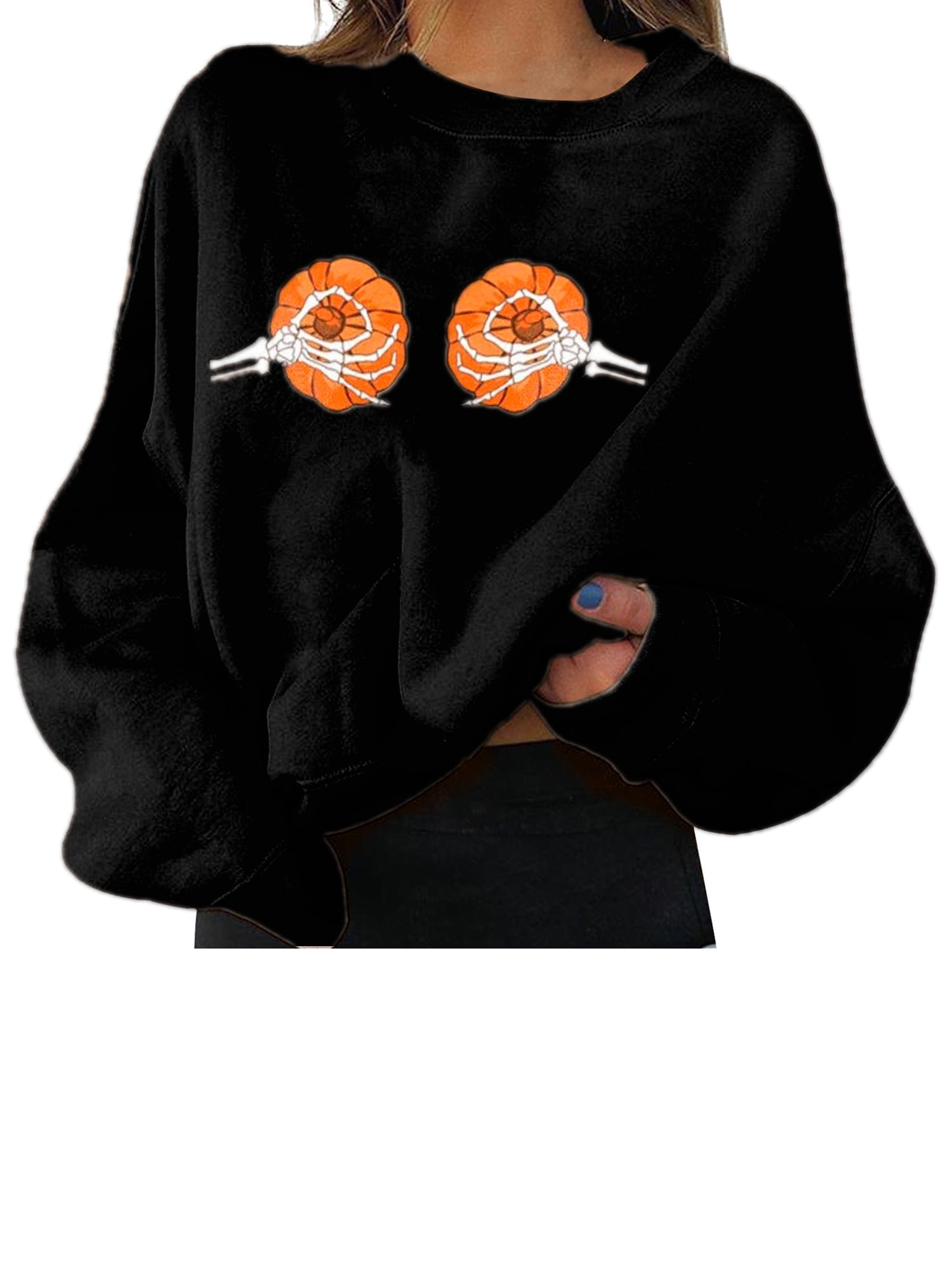 Pull D'Halloween Blanc Pour Femme - Pull Confortable à Manches Longues