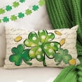 thumbnail image 4 of St. Patrick''s Day Lumbar Decorative Rectangle Pillow Cover 12 x 20, Shamrock Clover Gold Coins Porch Patio Outdoor Pillowcase, Polka Dots Irish Sofa Couch Cushion Case Home Decor, 4 of 5