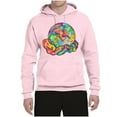 thumbnail image 2 of Wild Bobby Rainbow Painted I've Got The Whole World Dean Russo Design Inspirational/Christian Unisex Hoodie Sweatshirt, Light Pink, Medium, 2 of 6