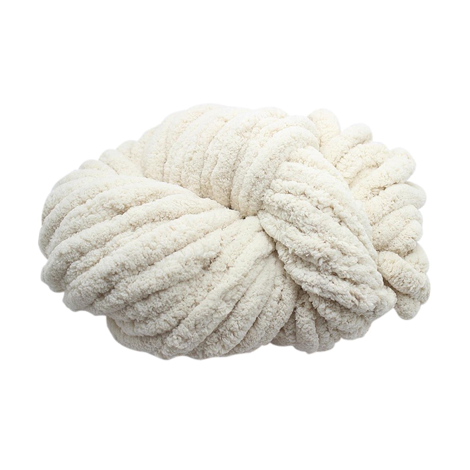 Tachiuwa Chunky Chenille Yarn for Crocheting, Bulky Thick Yarn for Knitting,Super Bulky Chunky Yarn for Hand Knitting Blanket Beige