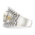 thumbnail image 3 of Shey Couture Sterling Silver with 14K Accent Antiqued Cushion Bezel Peridot Ring QTC870, 3 of 5