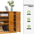 thumbnail image 5 of Magshion Bamboo 5 Tiers 32 Pairs Storage Shoes Rack Blinds with Door, Brown, for Entryway, 5 of 10