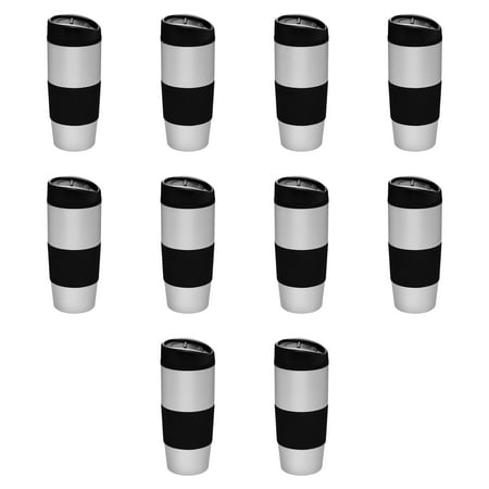 

Color Grip Tumblers 16 oz. Set of 10 Bulk Pack - Perfect for Smoothies Iced Coffee Soda Other Hot & Cold Beverages - Black