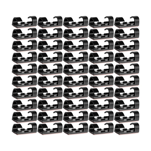 30 Piezas Clips para Cables, Soporte para Cables con Base Asegurada con Adhesivo, Juego de Abrazaderas para Cables para Escritorio, Cable de Alimentación, Cable de Carga USB, Cargadores y Cables de