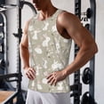 thumbnail image 5 of Gukieu Rabbit And Flower Print Men's Quick Dry Fitness Vest, Round Neck Sleeveless Fitness Bodybuilding Top-Large, 5 of 7