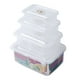 thumbnail image 2 of Caja De Almacenamiento De Plástico 4 Tapa Caja De Almacenamiento De Plástico Cajas De Almacenamiento De Plástico Oganizer Rectángulo transparente, 2 of 8