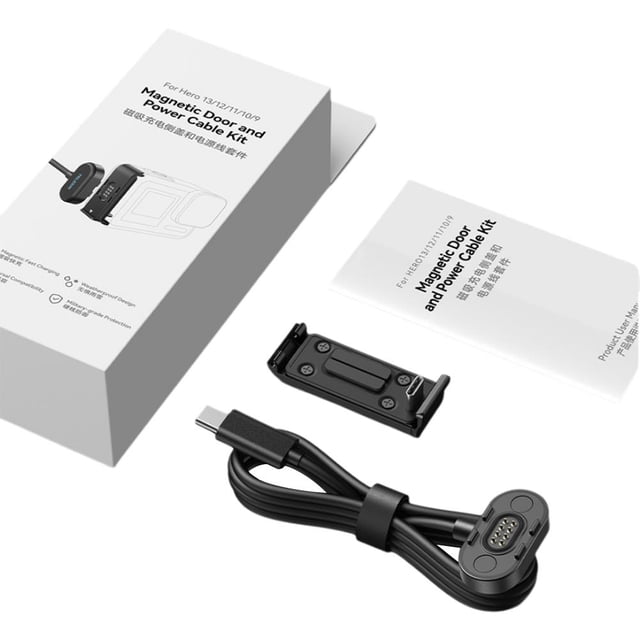 Motorcycle Magnetic Waterproof Charging Side Cover with USB Cable Kit, Durable Silicone & Aluminum Alloy Port Protector, All-Weather Fast Charging Solution