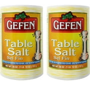 Gefen Table Salt, 26oz 2 Pack, Total 3.25 Pounds Easy Pour Canister, Product of the USA