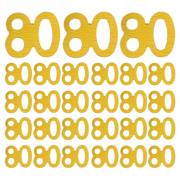 1200 piezas de confeti de lentejuelas número 80 para fiestas, decoración de mesa para cumpleaños y aniversarios (dorado).