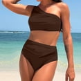 thumbnail image 2 of Women's High Waisted Bikini Sets for Women Tummy Control Swimsuits Neon Two Piece V Neck Drawstring Bathing Suits Gibobby(XXL,Coffee), 2 of 9