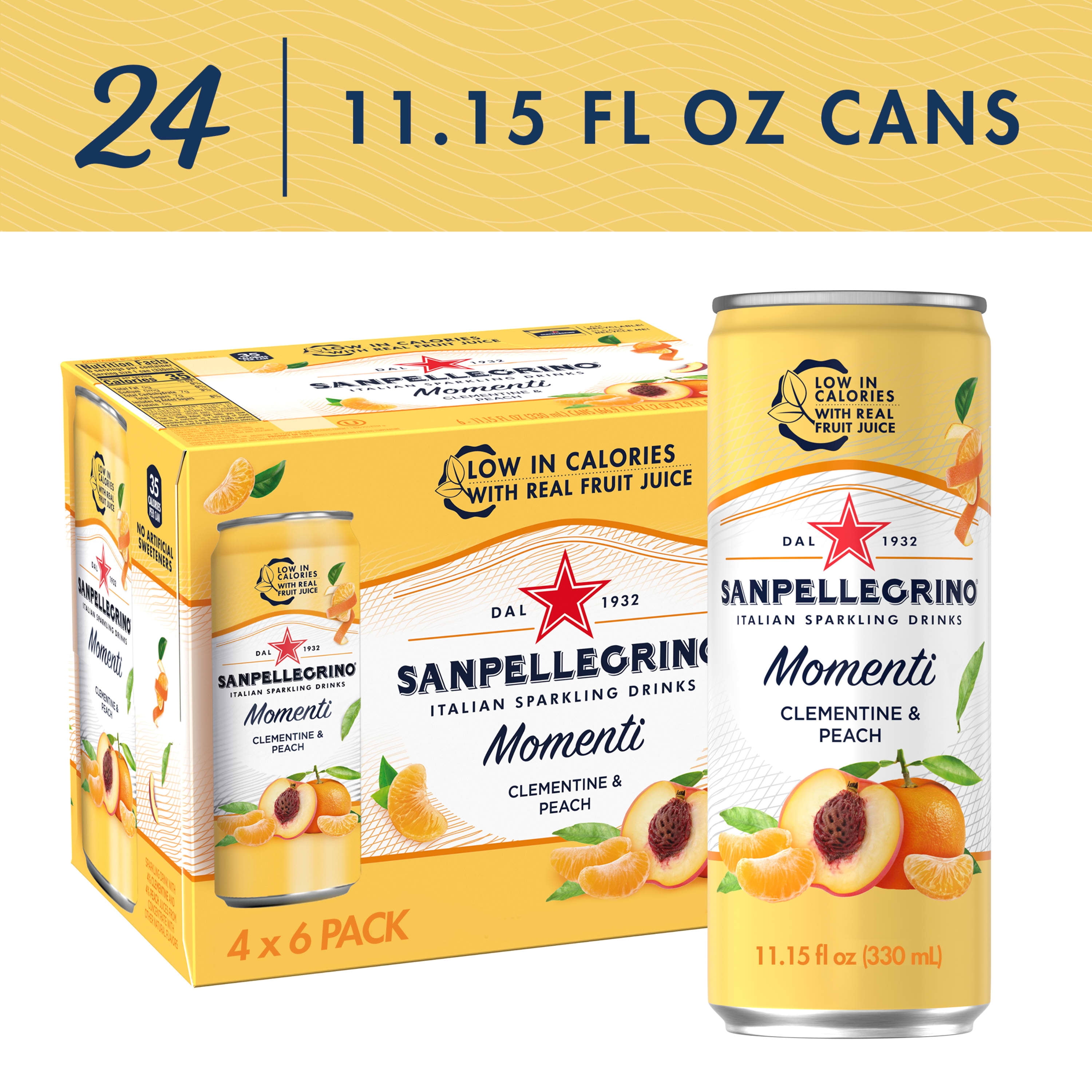 Sanpellegrino Momenti Clementine and Peach Flavored Sparkling Drink 267.6 fl oz