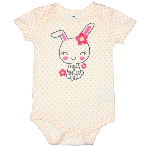 Easter Baby Girls Full of Smiles! Polka Dot Bodysuit (12 Months)