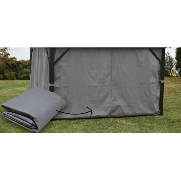 Grey side curtains for Gazebo 10 x 10