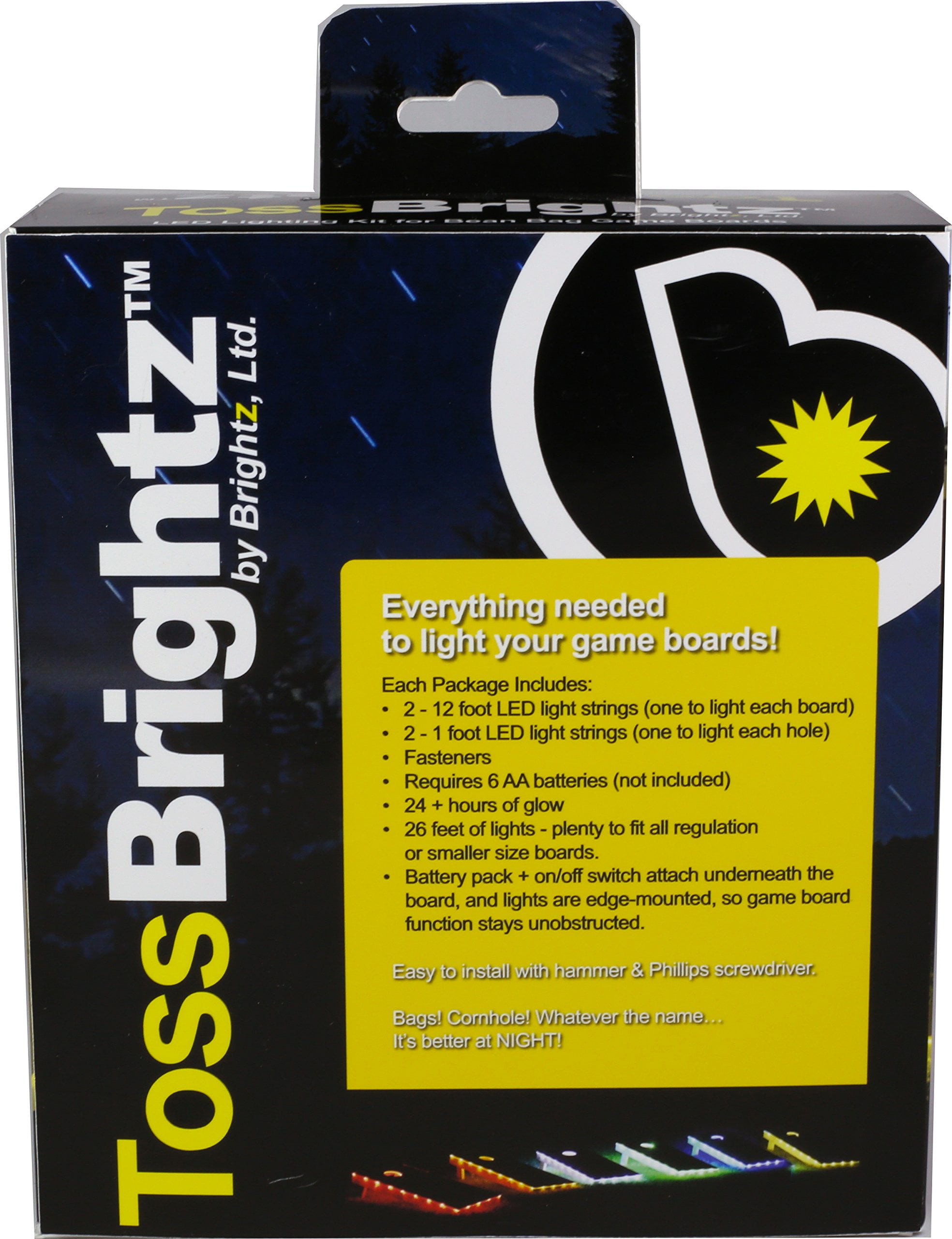 Brightz Toss Brightz Cornhole Board LED Lighting Kit Lights Only Gold Ltd 