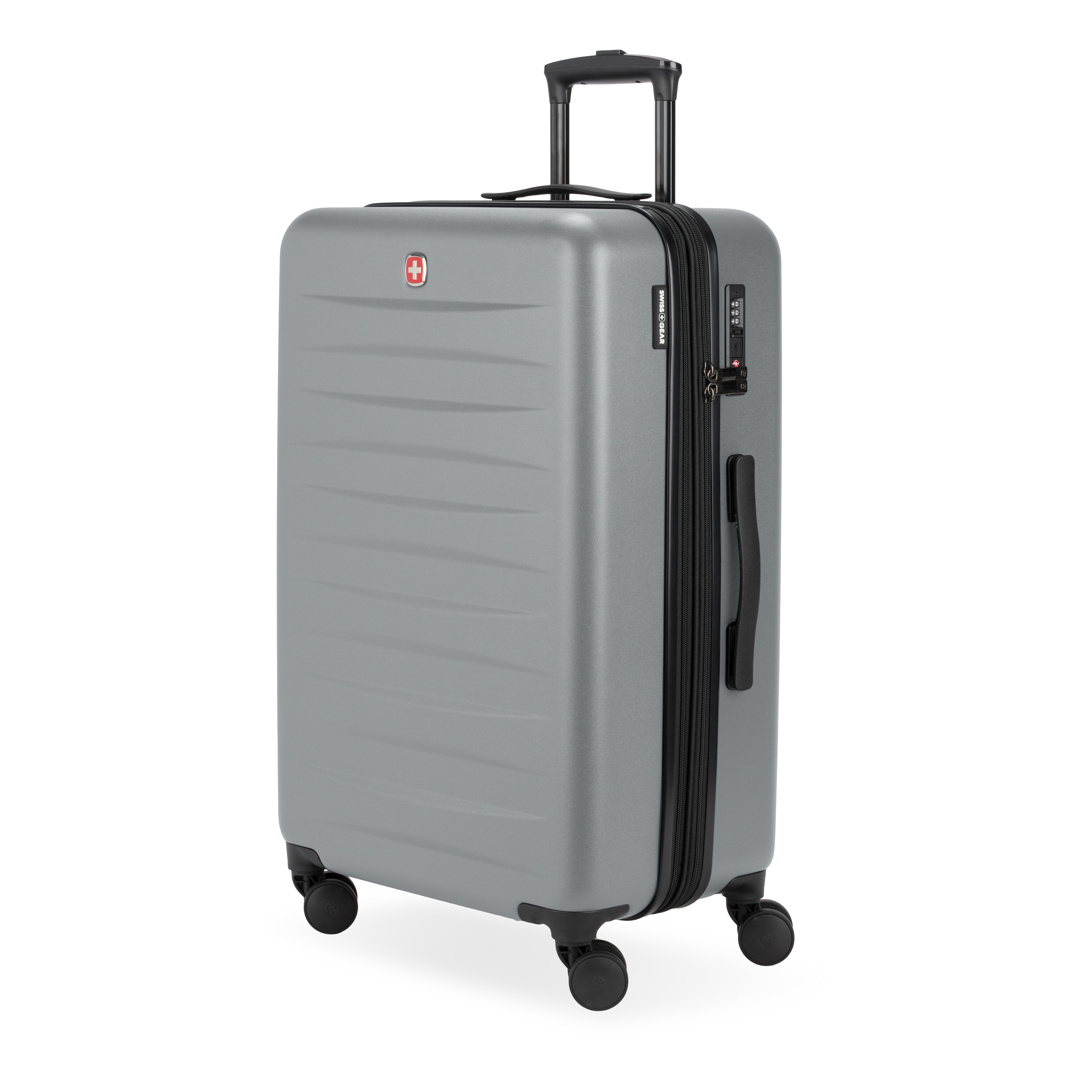 SWISSGEAR Stride Hardside Medium Checked Spinner, Charcoal Gray
