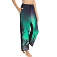 thumbnail image 2 of Uemuo Northern Lights 2 Pattern Women's Wide Leg Palazzo Lounge Pants with Pockets Light Weight Loose Comfy Casual Pajama Pants-, 2 of 9