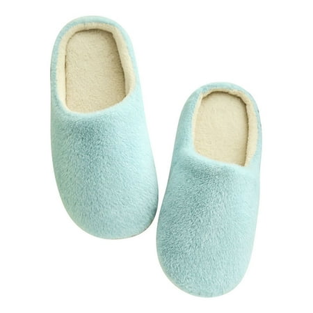 

Ochine Women s Cotton Knit Slippers Plush Sandals Furry Fur Slip On Anti-Slip House Shoes for Indoor Outdoor