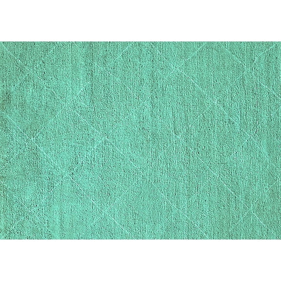 Ahgly Company Indoor Rectangle Solid Turquoise Blue Modern Area Rugs, 5' x 7'