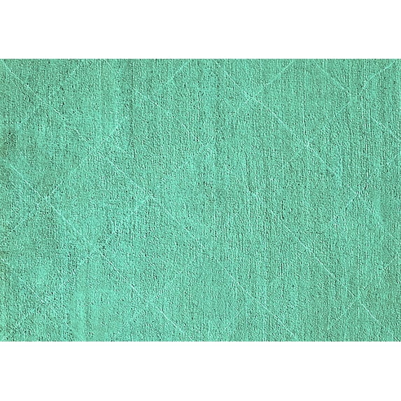 Ahgly Company Machine Washable Indoor Rectangle Solid Turquoise Blue Modern Area Rugs, 2' x 3'