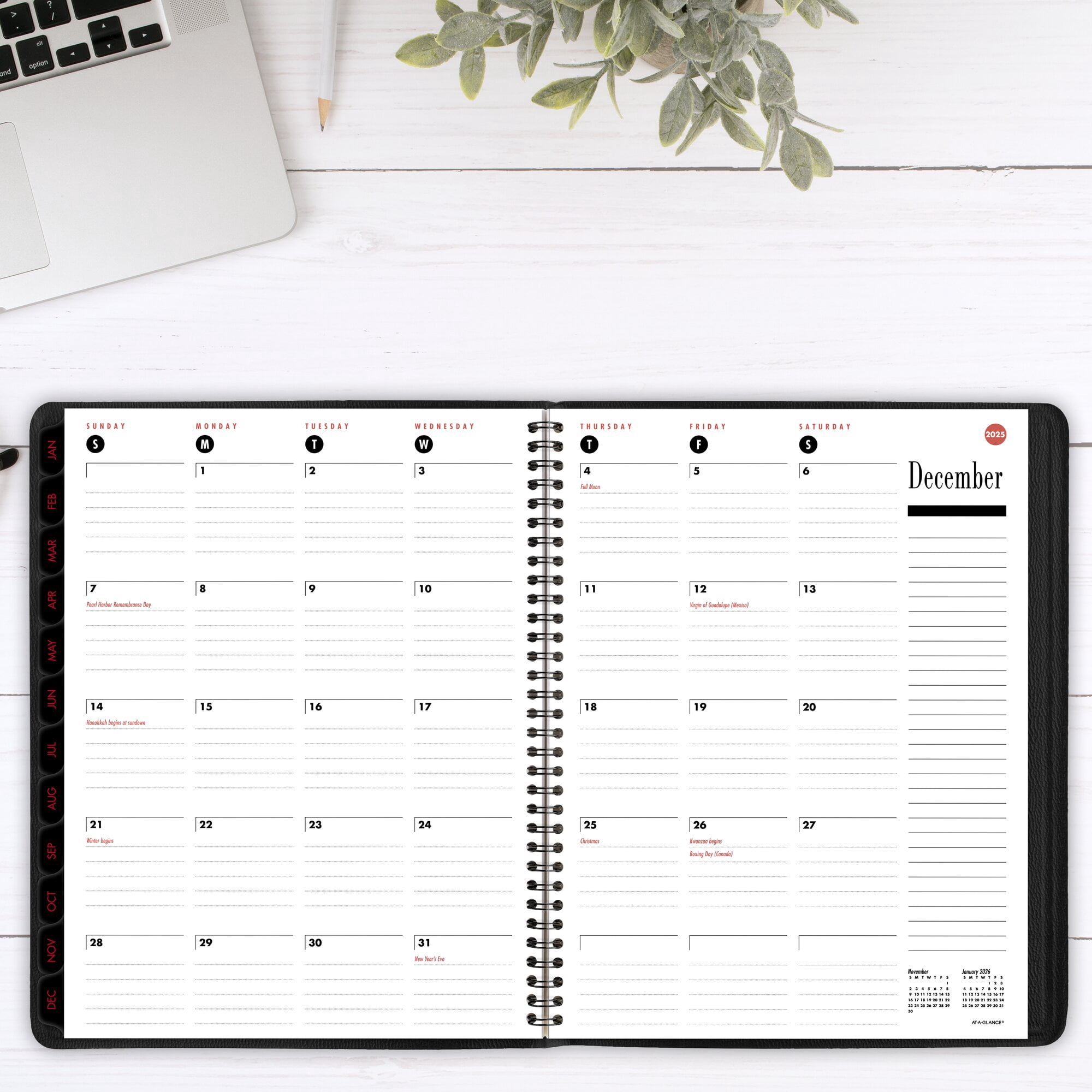 AT-A-GLANCE 800 Range 2025 Weekly Monthly Appointment Book Planner Large Black 8