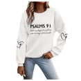 thumbnail image 1 of Zhanying Women Sweatshirt Cotton Solid Color Pullover Christian Shirt Loose Long Sleeve Fall Tops Sweaters Basic Tees, 1 of 4
