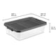 thumbnail image 3 of Sterilite Caja apiladora de plástico de 40 cuartos de galón, contenedor de almacenamiento con tapa para el hogar y el garaje, organización de zapatos, herramientas, base transparente y tapa gris, paqu, 3 of 5