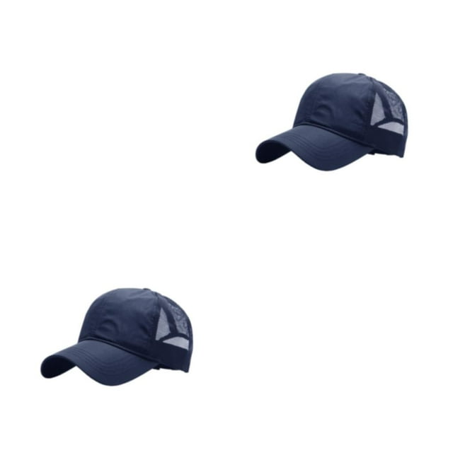 maskred Men S Peaked Cap With Sun Protection Beat Heat And Stay In Style Polyester For Male Baseball Cap Hat Adjustable Strap Dark blue L 54-59cm 2Set