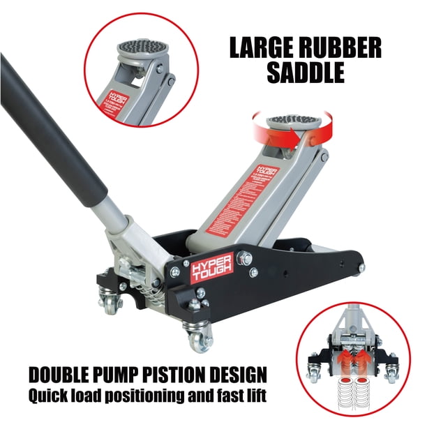 Hyper Tough T815016LW 1.5 Ton Aluminum Steel Race Jack for Cars