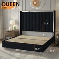 thumbnail image 5 of Merluxy Queen Bed Frame with 58" Tall Headboard,  ,Velvet Black, 5 of 9