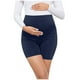 thumbnail image 1 of ShomPort Women's Maternity Yoga Shorts Over The Belly Pregnancy Biker Workout Active Seamless Shorts Under Dress, 1 of 5