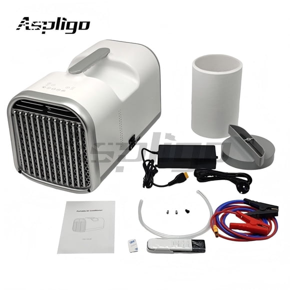 Aspligo Aire Acondicionado Portátil 4400 BTU, Sin Ventanas, para Camión, Furgoneta, Camping y Habitaciones Pequeñas