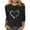 Black, variant on Lenpel Women's Tunic Tops 3/4 Length Sleeve Crew Neck Heart Printed Brushed Fleece Ribbed Knit T Shirts Casual Lightweight Sweaters(Black,X-Large)