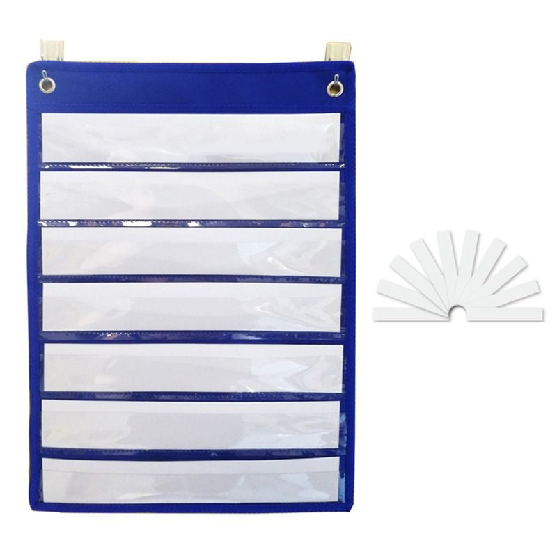 Multi-layer Pocket Chart Set with 10 Erasable Blank Cards Magnetic Pocket Chart