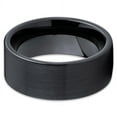 thumbnail image 2 of 9mm Tungsten Wedding Band Black Tungsten Carbide Ring Brushed Ring Flat Men and Women Comfort Fit, 2 of 3