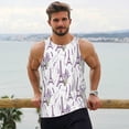 thumbnail image 6 of Uemuo Lavender Flowers Pattern Men's Muscle Shirts Sleeveless Dry Fit Gym Workout Tank Top Lightweight Sports Tank Top Beach Tank Top, Loose-fit Sleeveless Shirt-X-Large, 6 of 7