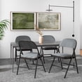 thumbnail image 3 of Costway Set of 2 Folding Chairs Fabric Upholstered Padded Seat Metal Frame Home Office, 3 of 8