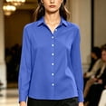 thumbnail image 5 of Karight Womens Button Down Shirts Cotton Oxford Shirt Dress Shirt Long Sleeve Work Blouses Tops with Pocket, 5 of 6