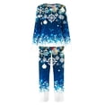 thumbnail image 5 of successthop Christmas Pajamas for Women 2 Piece Snowflake Long Sleeve Holiday Tops Festival Pants Xmas Loungewear, 5 of 5