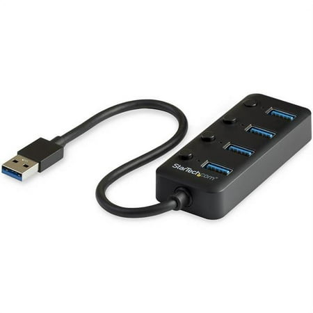 UPC: 0065030874243 | Startech.com 4 Port 3.0 Hub  Type-a To 4x 3.0 Type-a With Individual On/off Port Switches  Superspeed 5gbps 3.1/3.2 Gen 1  Bus Powered  Portable  9.8  Attached Cable –