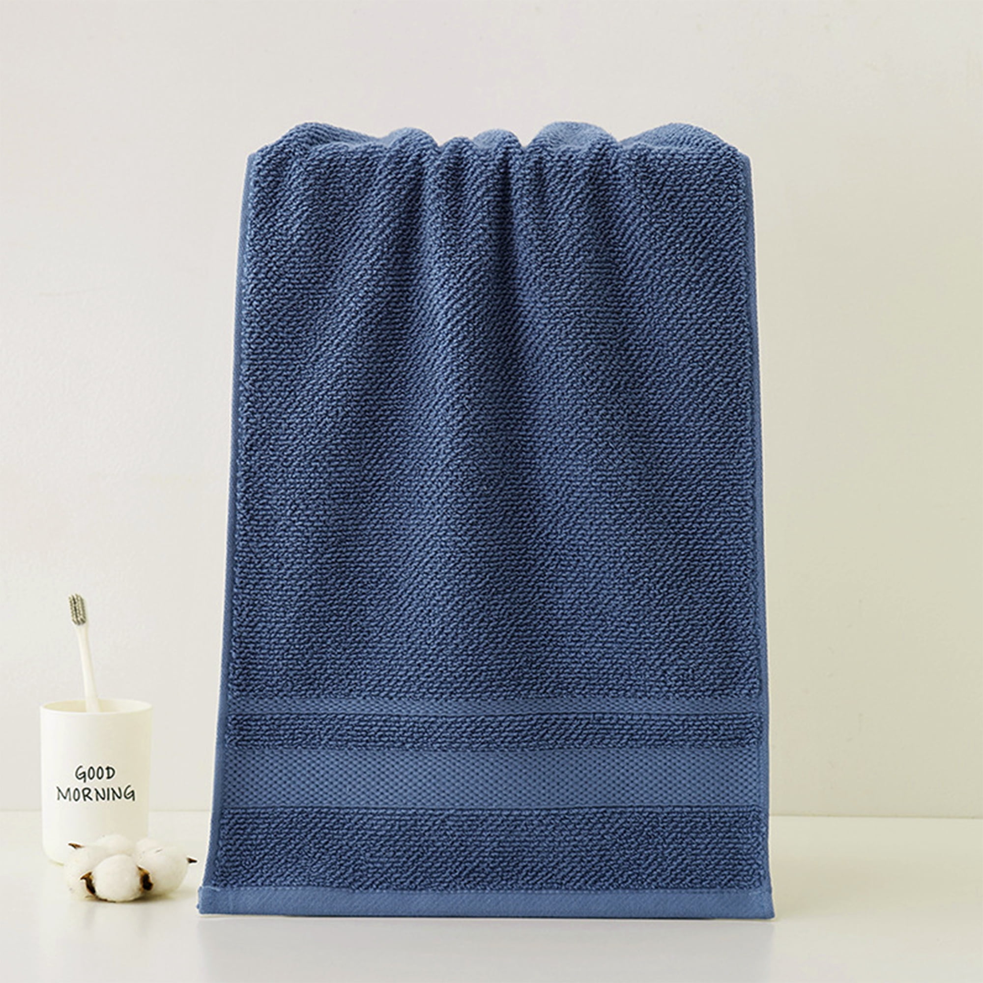Unique Bargains Solid Hand Towels Absorbent Towel for Bath Kitchen Brown/Blue 4 Pack