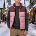 thumbnail image 7 of Cethrio Boys Puffer Vests, Zip up Sleeveless Warm Stand Collar Winter Outerwear Vests Pink Size 12-13 T, 7 of 7