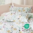 thumbnail image 4 of Funda de edredón, tamaño queen, reversible, floral, verde, 4 of 9