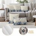 thumbnail image 6 of Fall Blue Outdoor Waterproof Pillow Covers, Thanksgiving White Pumpkin Vintage Eucalyptus Decorative Square Throw Pillowcase Sofa Cushion Sham for Patio/Couch/Chair, 20"x20" 2 Pack, 6 of 8