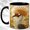 Black, variant on Ornate Crowned Crane Coffee Mug, Crane Bird Mug, Ceramic 11 oz