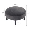 thumbnail image 5 of Gewnee 27.56”Round Ottoman,Faux Rabbit Fur Cushioned Stool,Solid Wood Legs,Home Office Multi-Functional Leisure Ottoman.(Dark Grey), 5 of 11