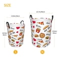 thumbnail image 4 of Uemuo Fast Food Pattern Circular Laundry Hamper Basket with handles,Collapsible laundry basket,Large capacity laundry hamper,Laundry Organizer-Medium, 4 of 8